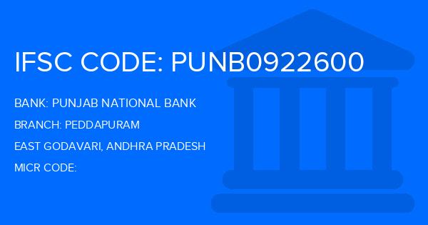 Punjab National Bank (PNB) Peddapuram Branch IFSC Code