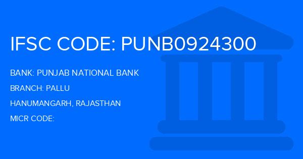 Punjab National Bank (PNB) Pallu Branch IFSC Code
