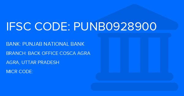 Punjab National Bank (PNB) Back Office Cosca Agra Branch IFSC Code