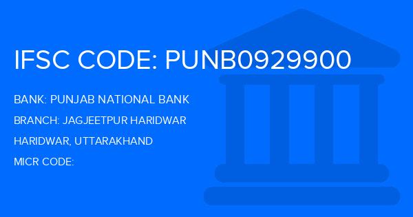 Punjab National Bank (PNB) Jagjeetpur Haridwar Branch IFSC Code