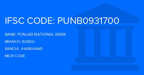 Punjab National Bank (PNB) Bundu Branch IFSC Code