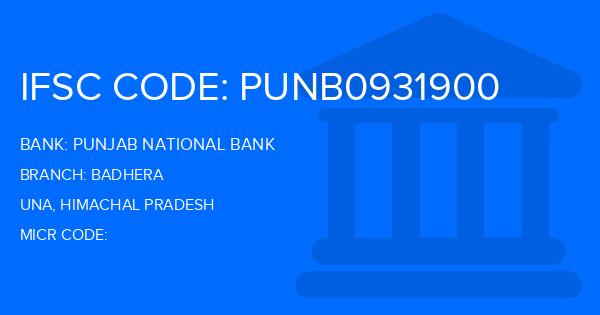 Punjab National Bank (PNB) Badhera Branch IFSC Code