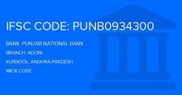 Punjab National Bank (PNB) Adoni Branch IFSC Code