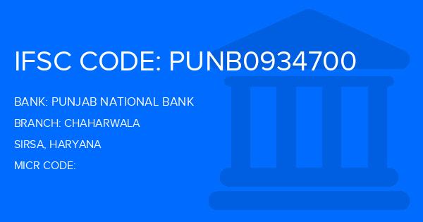 Punjab National Bank (PNB) Chaharwala Branch IFSC Code