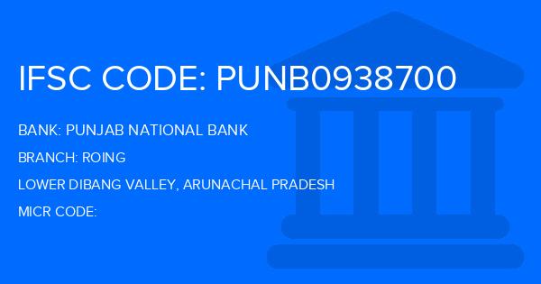 Punjab National Bank (PNB) Roing Branch IFSC Code