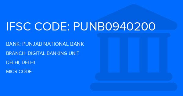 Punjab National Bank (PNB) Digital Banking Unit Branch IFSC Code