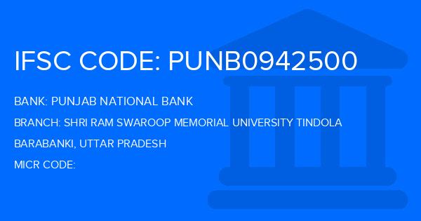 Punjab National Bank (PNB) Shri Ram Swaroop Memorial University Tindola Branch IFSC Code