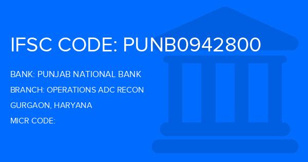 Punjab National Bank (PNB) Operations Adc Recon Branch IFSC Code