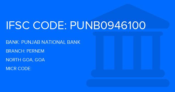 Punjab National Bank (PNB) Pernem Branch IFSC Code