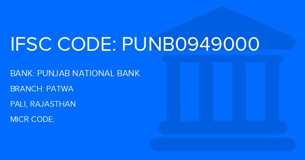 Punjab National Bank (PNB) Patwa Branch IFSC Code