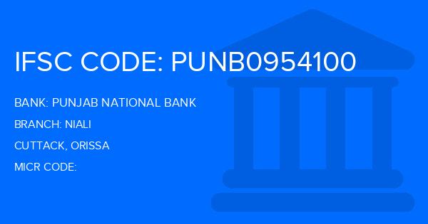 Punjab National Bank (PNB) Niali Branch IFSC Code
