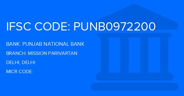 Punjab National Bank (PNB) Mission Parivartan Branch IFSC Code