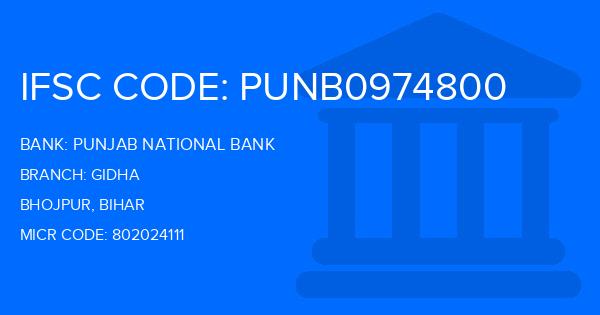 Punjab National Bank (PNB) Gidha Branch IFSC Code