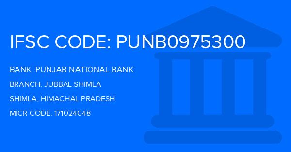 Punjab National Bank (PNB) Jubbal Shimla Branch IFSC Code