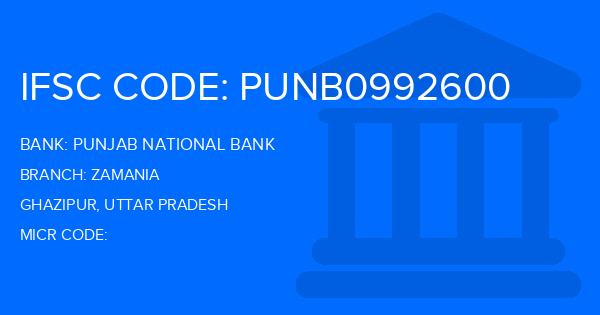 Punjab National Bank (PNB) Zamania Branch IFSC Code
