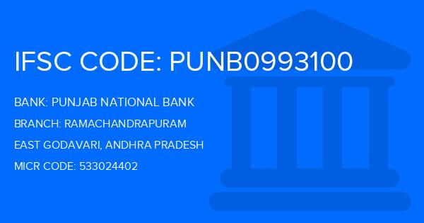 Punjab National Bank (PNB) Ramachandrapuram Branch IFSC Code