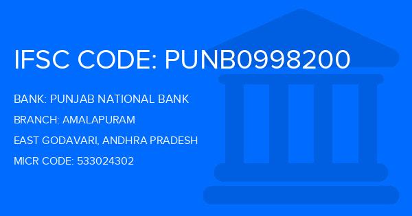 Punjab National Bank (PNB) Amalapuram Branch IFSC Code