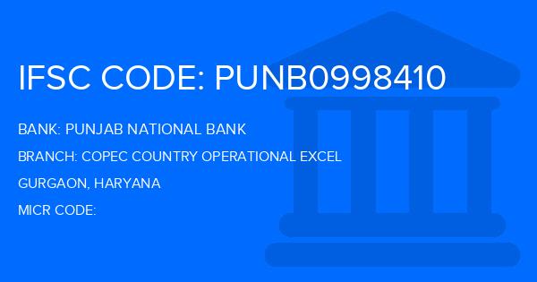 Punjab National Bank (PNB) Copec Country Operational Excel Branch IFSC Code