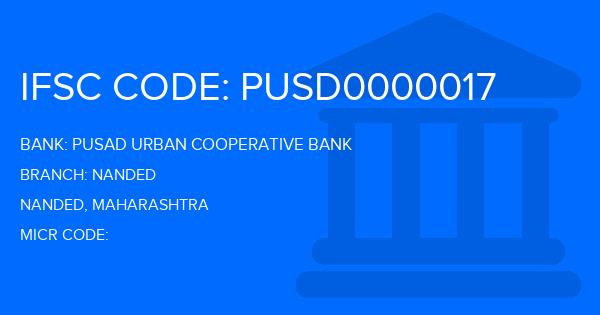 Pusad Urban Cooperative Bank Nanded Branch IFSC Code