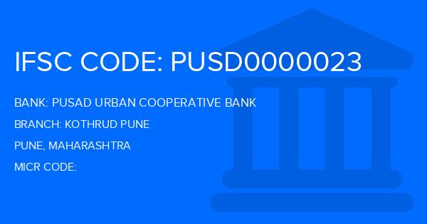Pusad Urban Cooperative Bank Kothrud Pune Branch IFSC Code