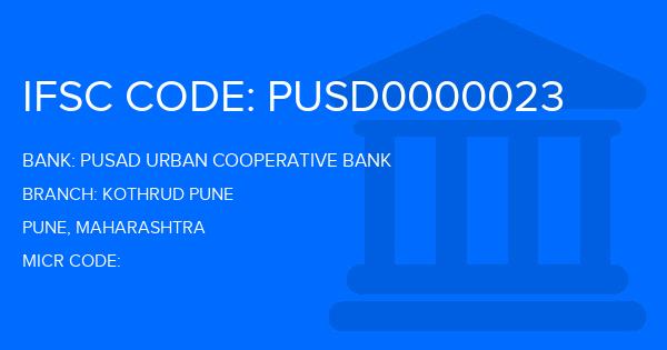 Pusad Urban Cooperative Bank Kothrud Pune Branch IFSC Code