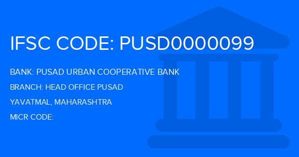 Pusad Urban Cooperative Bank Head Office Pusad Branch IFSC Code