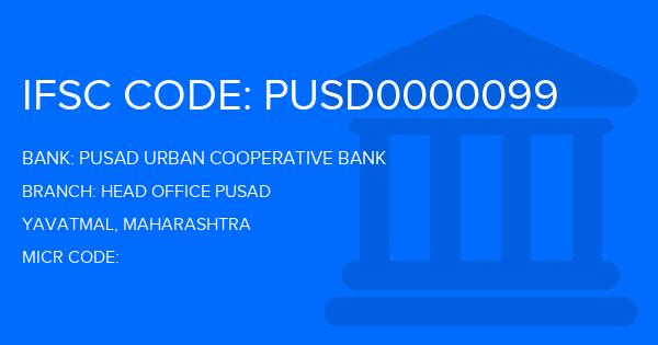 Pusad Urban Cooperative Bank Head Office Pusad Branch IFSC Code