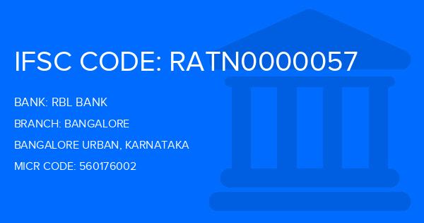 Rbl Bank Bangalore Branch IFSC Code