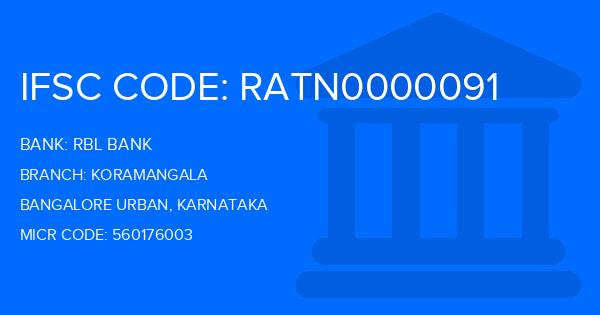 Rbl Bank Koramangala Branch IFSC Code