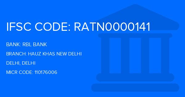 Rbl Bank Hauz Khas New Delhi Branch IFSC Code