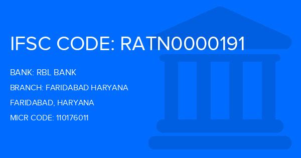 Rbl Bank Faridabad Haryana Branch IFSC Code