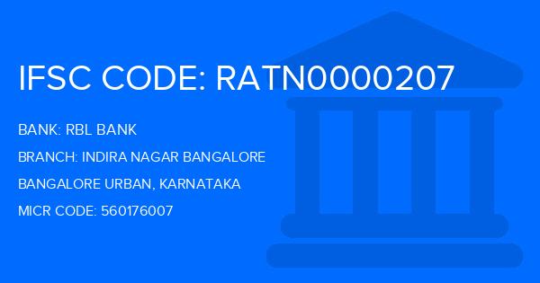 Rbl Bank Indira Nagar Bangalore Branch IFSC Code