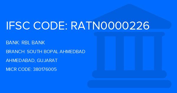 Rbl Bank South Bopal Ahmedbad Branch IFSC Code