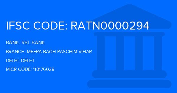 Rbl Bank Meera Bagh Paschim Vihar Branch IFSC Code