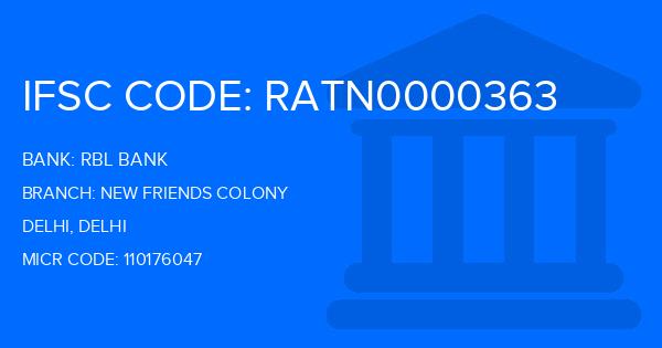Rbl Bank New Friends Colony Branch IFSC Code