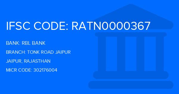 Rbl Bank Tonk Road Jaipur Branch IFSC Code