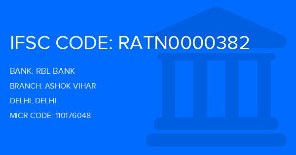 Rbl Bank Ashok Vihar Branch IFSC Code