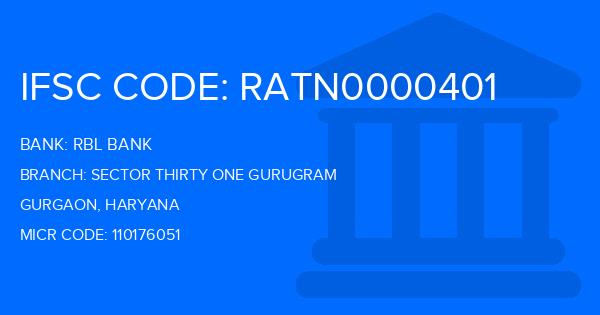 Rbl Bank Sector Thirty One Gurugram Branch IFSC Code