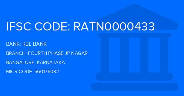 Rbl Bank Fourth Phase Jp Nagar Branch IFSC Code