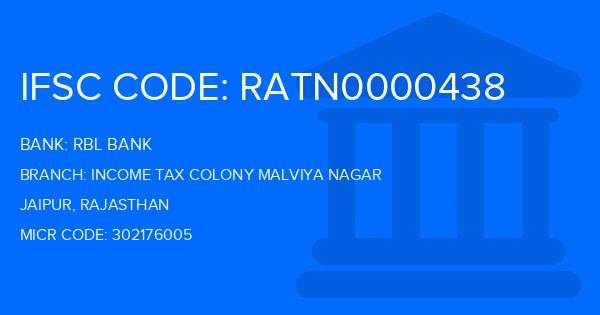 Rbl Bank Income Tax Colony Malviya Nagar Branch IFSC Code