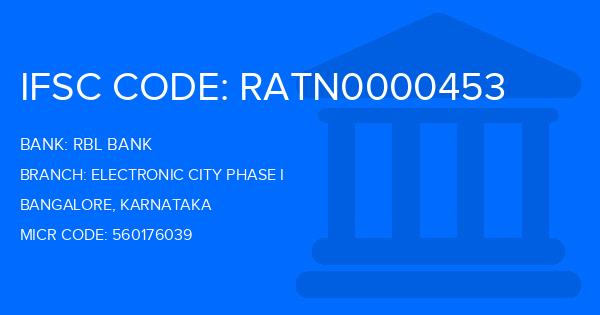 Rbl Bank Electronic City Phase I Branch IFSC Code