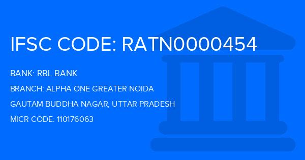 Rbl Bank Alpha One Greater Noida Branch IFSC Code