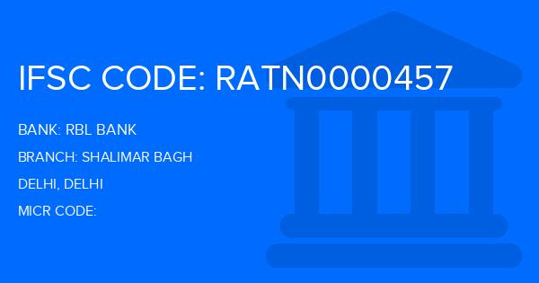 Rbl Bank Shalimar Bagh Branch IFSC Code