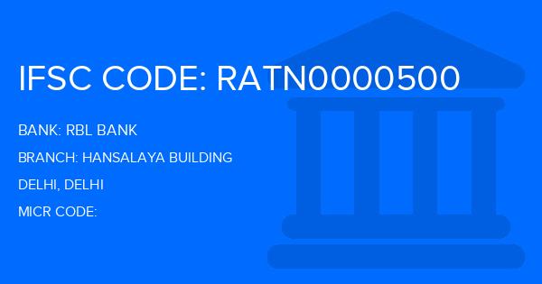 Rbl Bank Hansalaya Building Branch IFSC Code