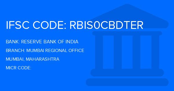 Reserve Bank Of India (RBI) Mumbai Regional Office Branch IFSC Code