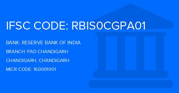 Reserve Bank Of India (RBI) Pad Chandigarh Branch IFSC Code