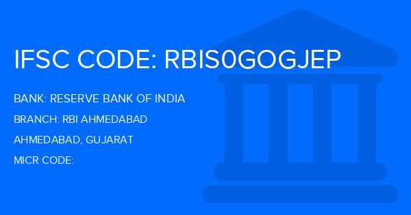 Reserve Bank Of India (RBI) Rbi Ahmedabad Branch IFSC Code