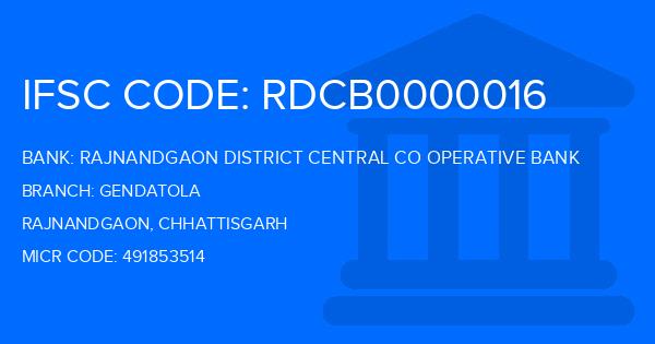 Rajnandgaon District Central Co Operative Bank Gendatola Branch IFSC Code
