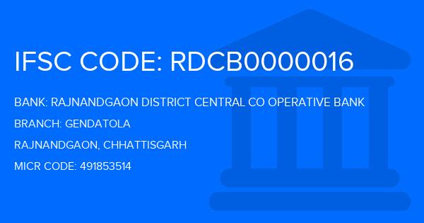 Rajnandgaon District Central Co Operative Bank Gendatola Branch IFSC Code