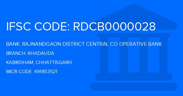 Rajnandgaon District Central Co Operative Bank Khadauda Branch IFSC Code